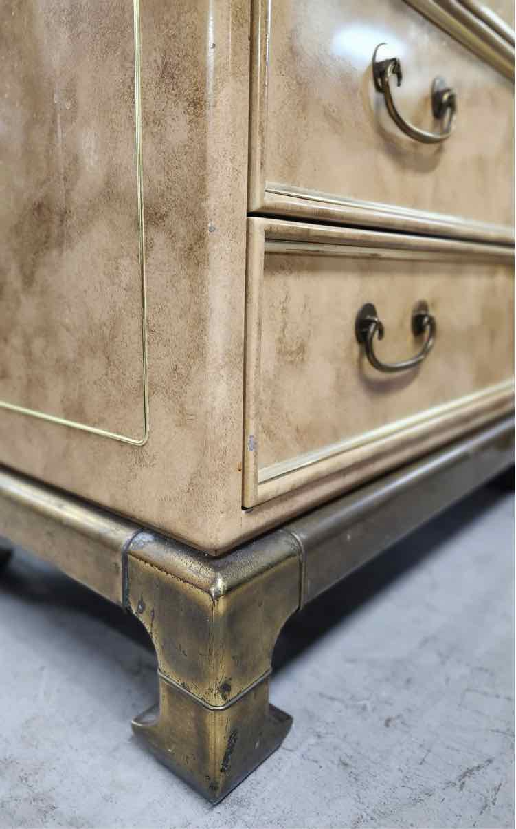 3 Drawer Gold Tone Chest w/Brass Base