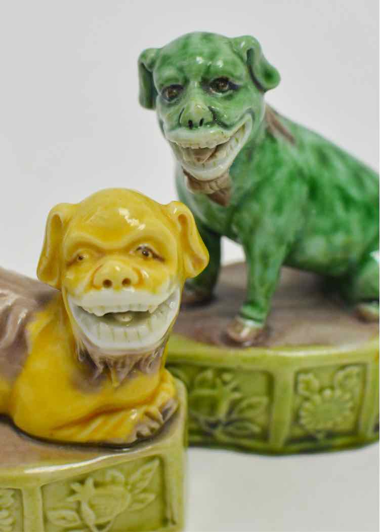 Pair of Chinese Sancai-Glazed Mud Dog & Foo Dog