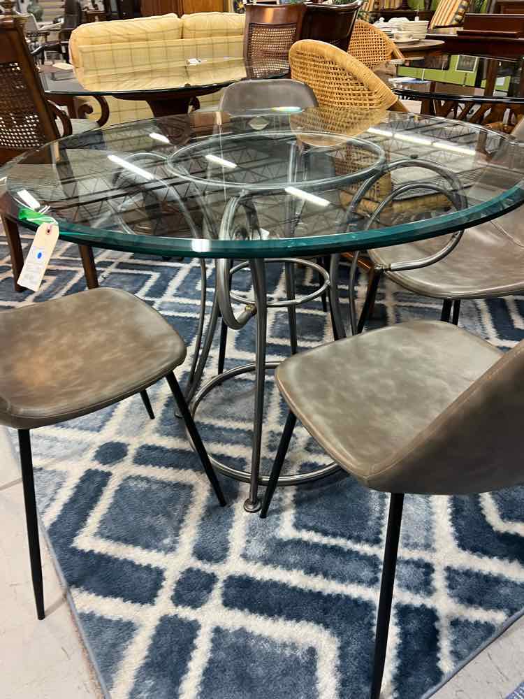 Glass Top Table w/4 Chairs