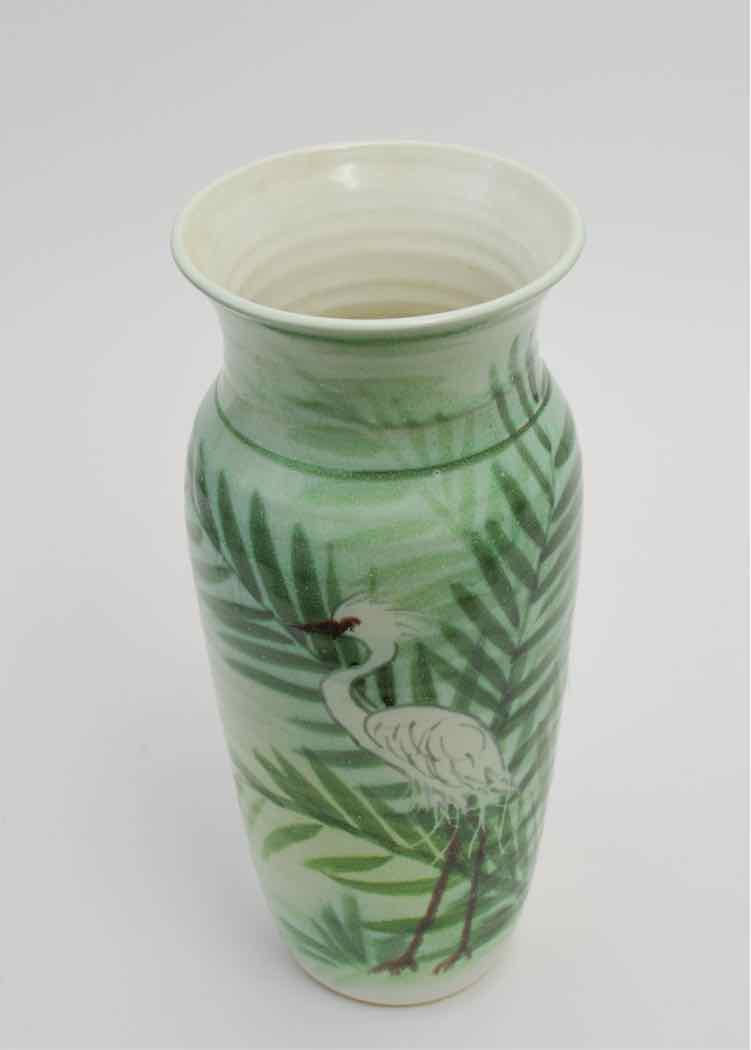 Vtg.Green Studio Pottery Vase
