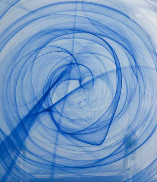 6 Cobalt Blue Swirl Hand-blown Plates