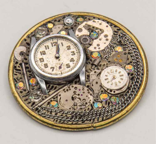 Leslie Mones Vtg. Steampunk Pin