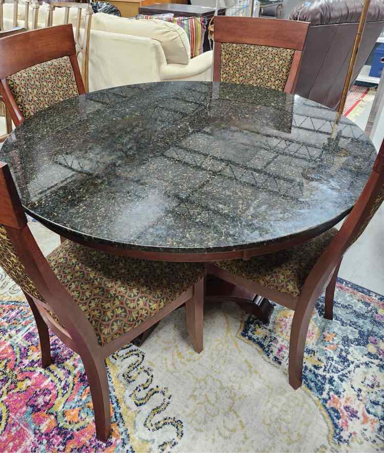 Stone Top Table w/4 Chairs