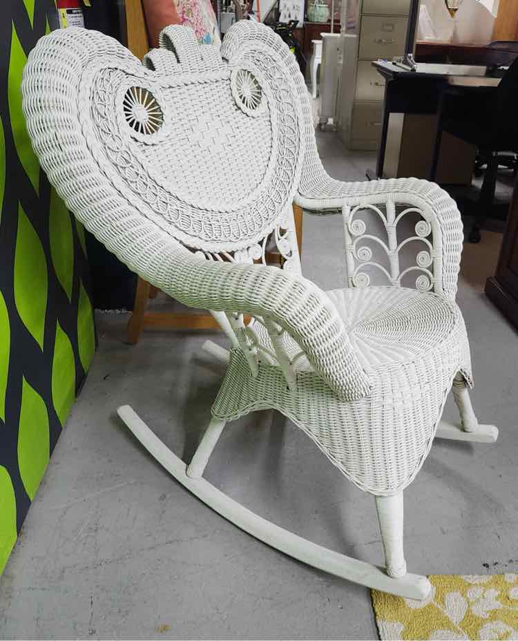 White Rattan Rocking Chair