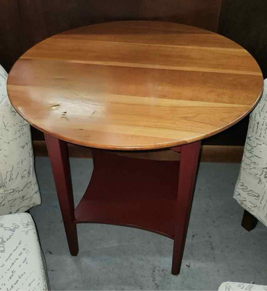 Cherry Oak Round End Table