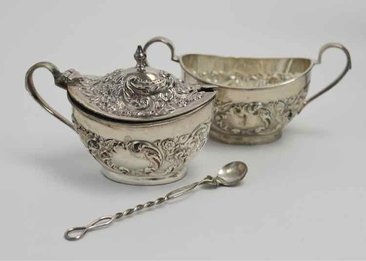 Set of Vintage Repousse Condiment Dishes