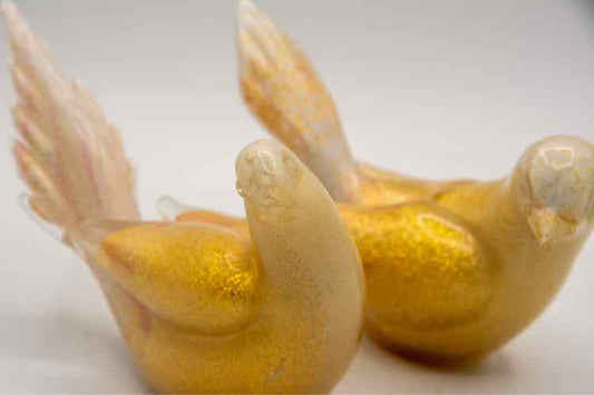 Pair of Gold Birds Cramer Glass NY