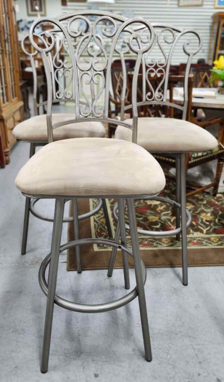 3 Silver Barstools