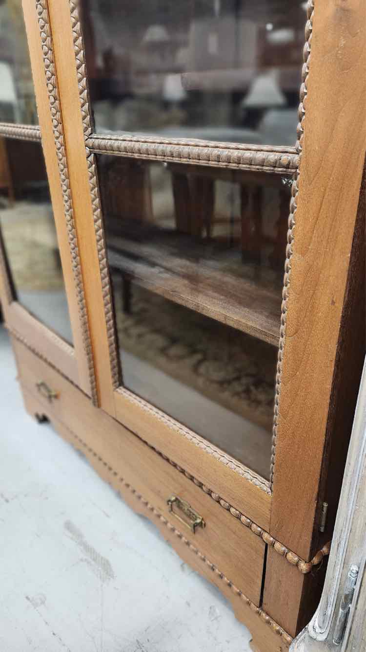 Antique Wood Display Cabinet