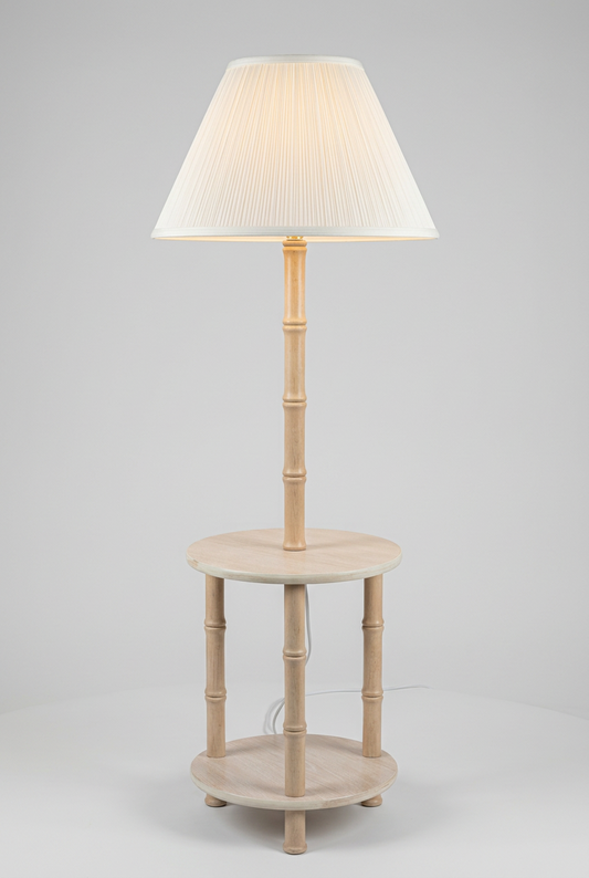 2 Tier Bamboo Floor Lamp