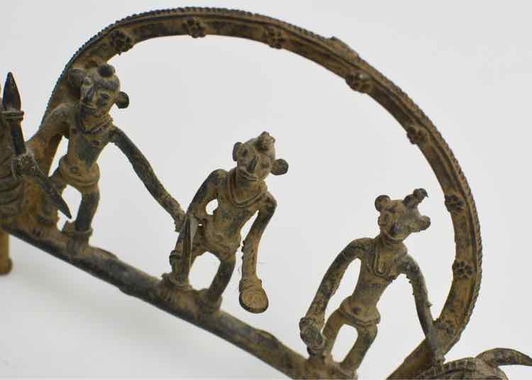 Vtg.African Cast Bronze Multi Figure Sculpture