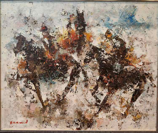 Art 'The Race' Original Oil Edward Barton