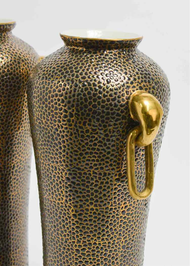 Black & Gold Ceramic Vases