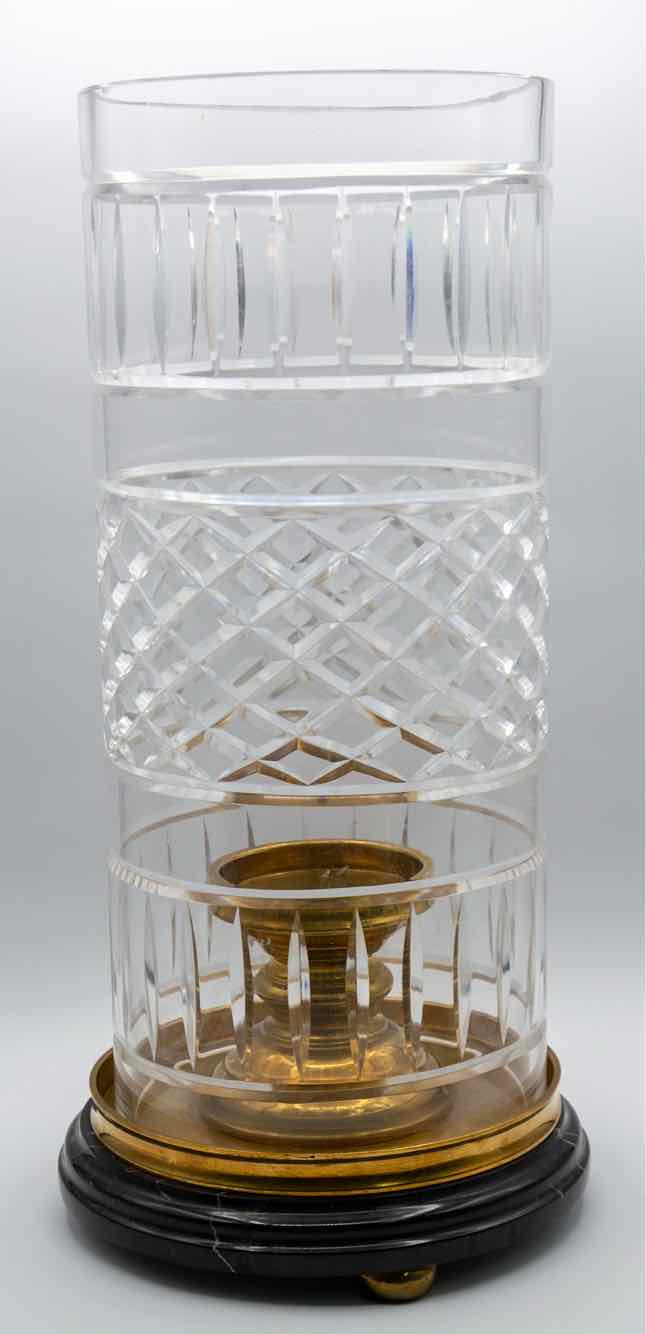 Crystal & Brass Hurricane Candleholder
