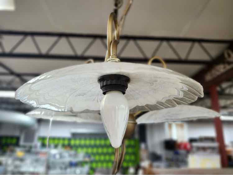 Vtg. "Deco" Style Murano Glass Chandelier