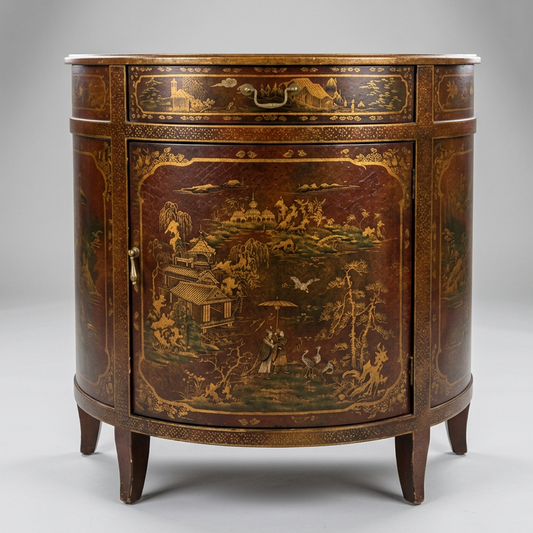 Asian Style Demilune Entry Table