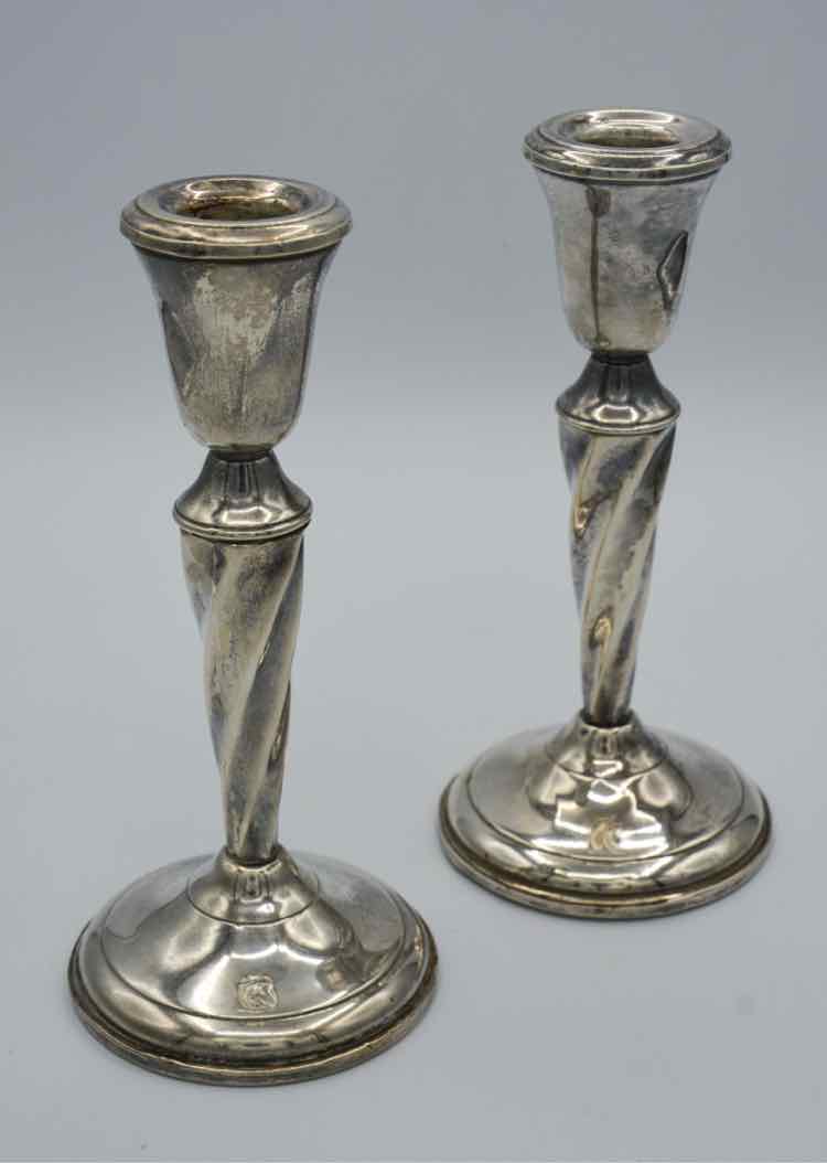 Silver Twisted Candlesticks