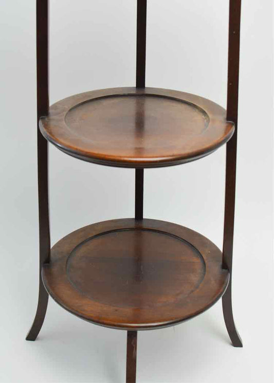 Vtg. Mahagony 3-Tier Cake/Plant Stand