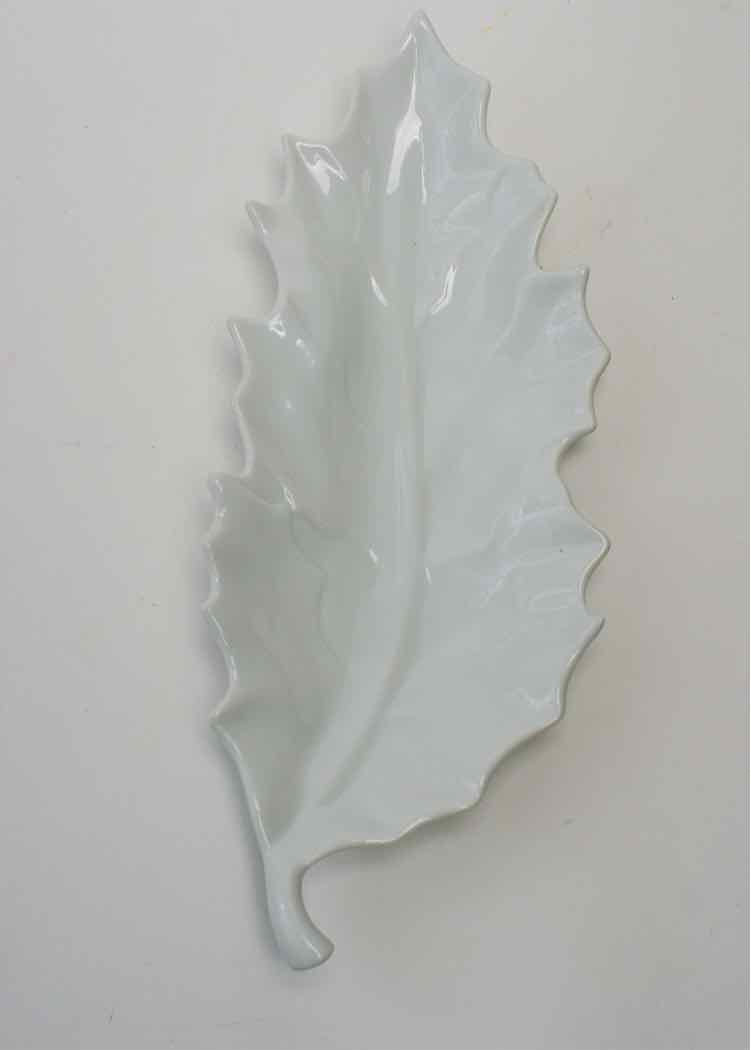 Apilco Vtg. White Porcelain Leaf Dish