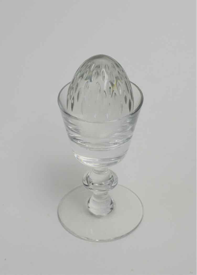 Baccarat Faceted Crystal Egg Paperweight