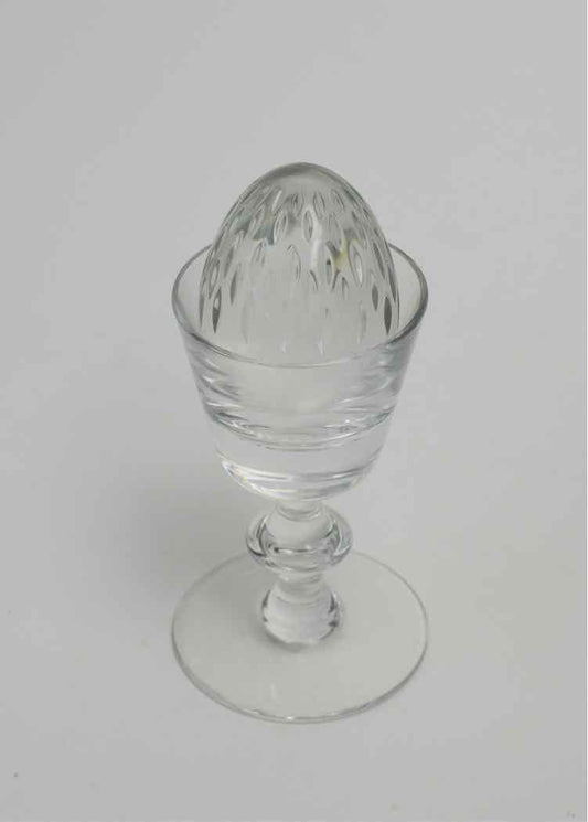 Baccarat Faceted Crystal Egg Paperweight