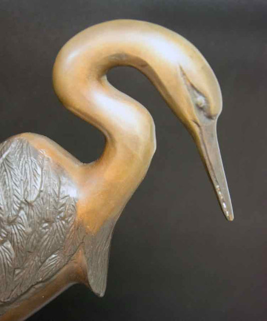 Bronze Crane Statue