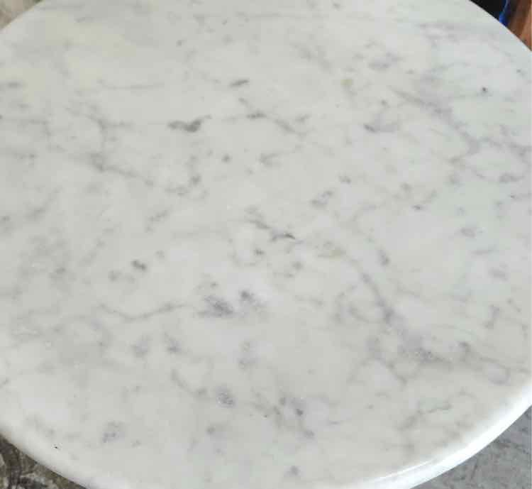 Round Marble Top & Wood Table