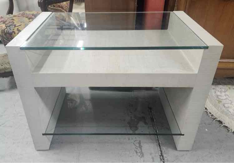 Glass Top Bedside Table