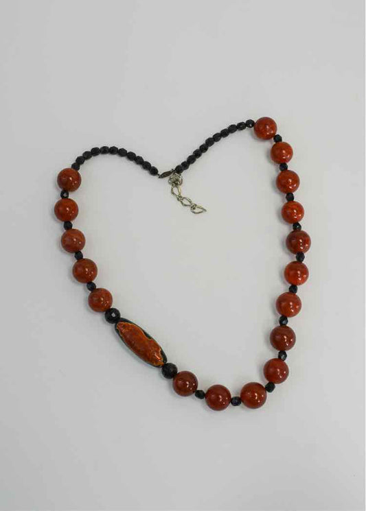Red Quartz & Black Onyx Necklace