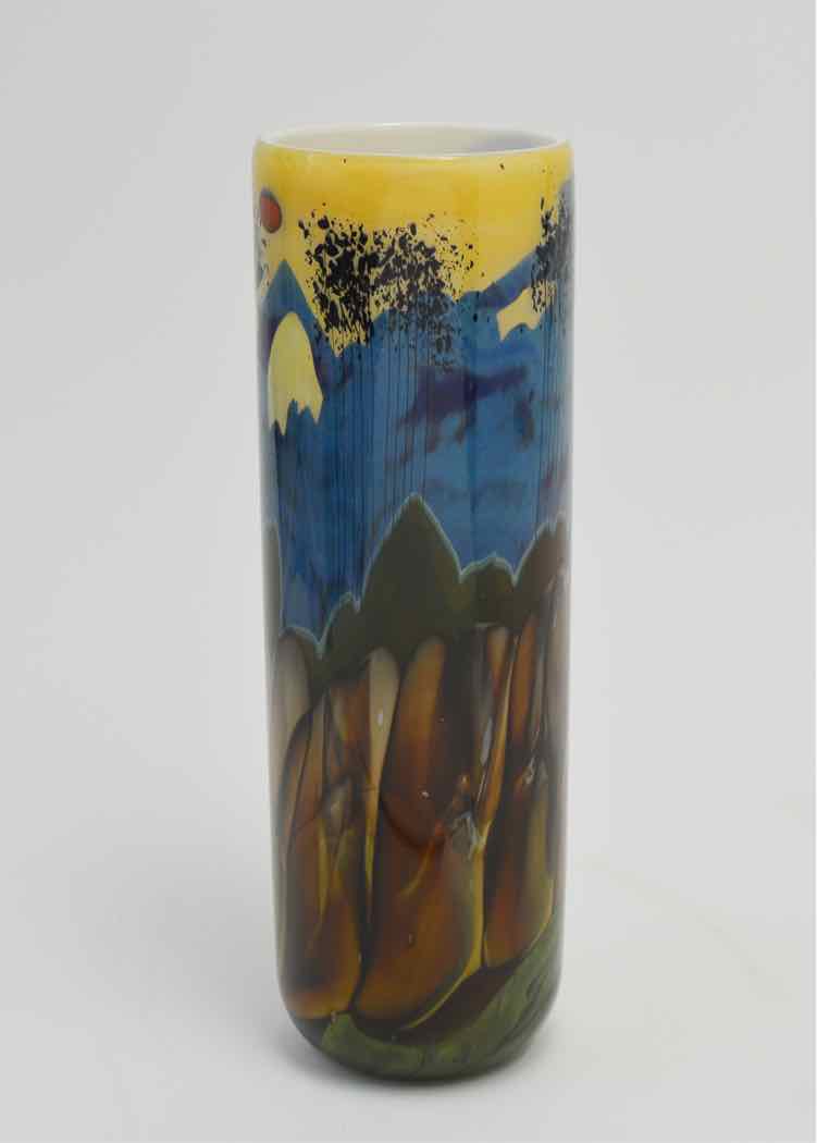 Signed Rich Miller Landscape Vase