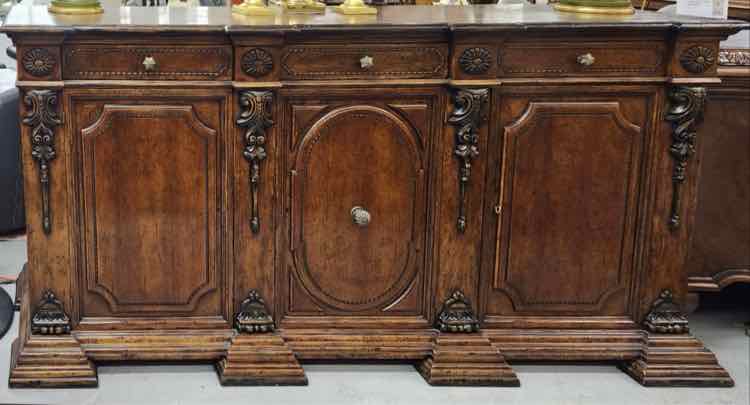 Italian Renaissance Revival Hand Carved Credenza