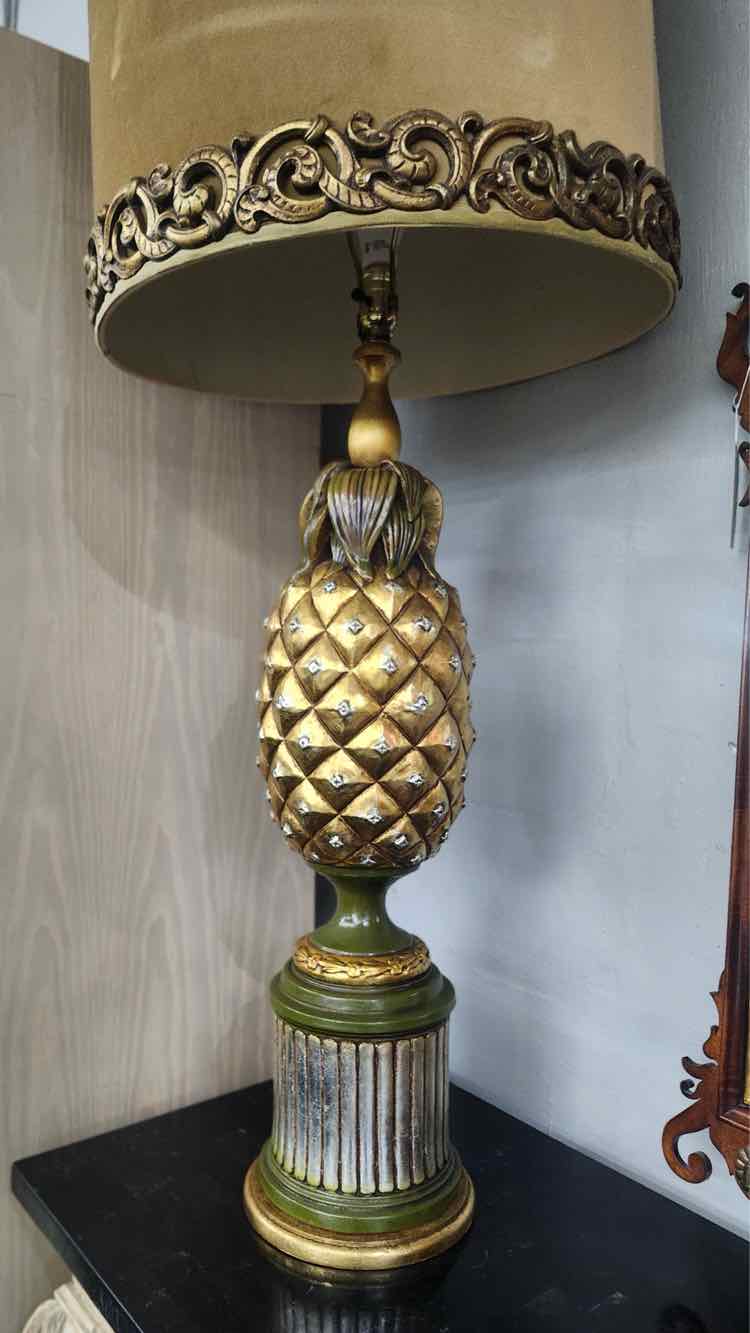 Pair of Tall Pineapple Lamps