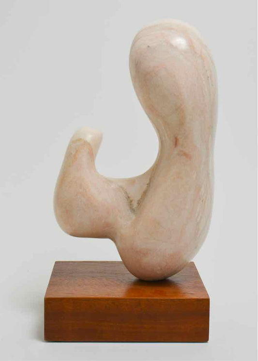 Art "Mother and Child" White Marble Abstract Sculpture