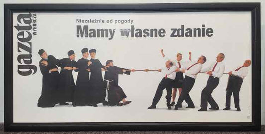 "Monks vs. Suits" Gazela Wyborcza Ad Art 41"x21"