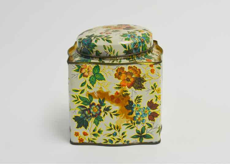 Vtg. English Floral Tin