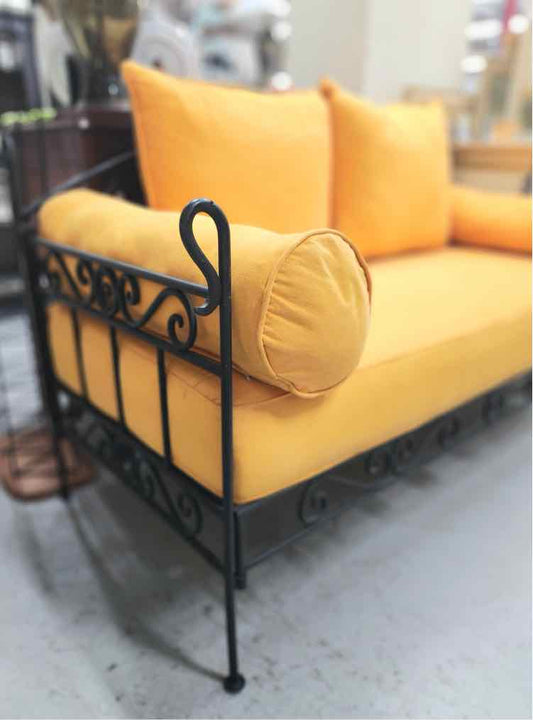 Orange Wrought Iron Loveseat
