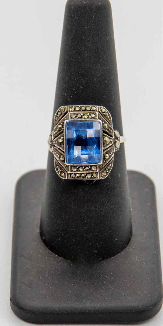 .925 Fluorite/Marcasite Ring