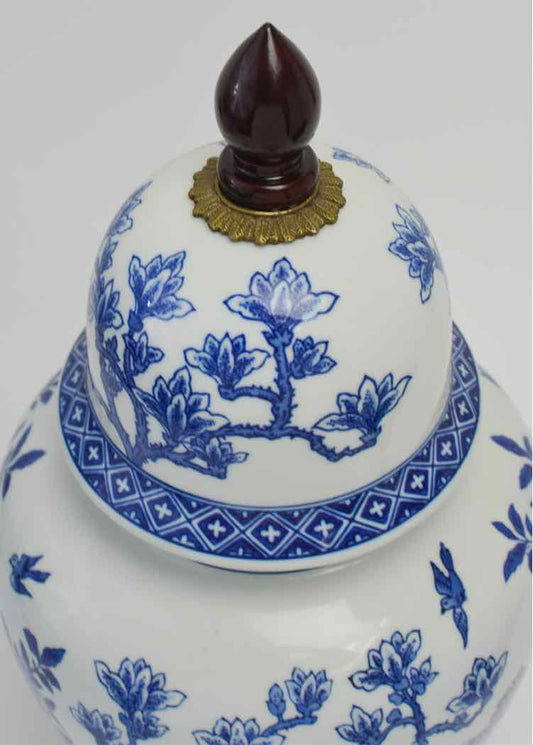 Blue & White Bombay Floral Ginger Jar