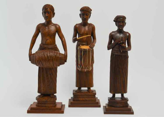 Trio of Musicians--Carved Wood of Asian Pacific Islanders