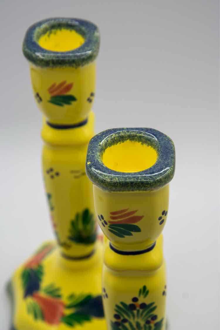 Quimper Pottery Candle Sticks