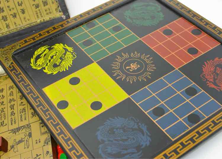 Vtg. Chinese Multi-Board Game Combo Chest
