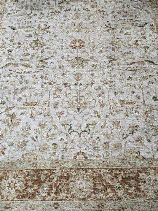 9'x 12'3" Burnt Orange/Sage Green Rug