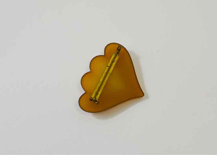Vintage Celluloid Heart Pin