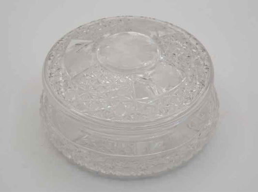 Etched Glass Dish w/ Lid