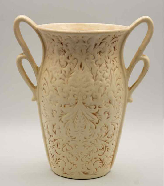 Vtg. Red Wine Double Loop Vase 9"