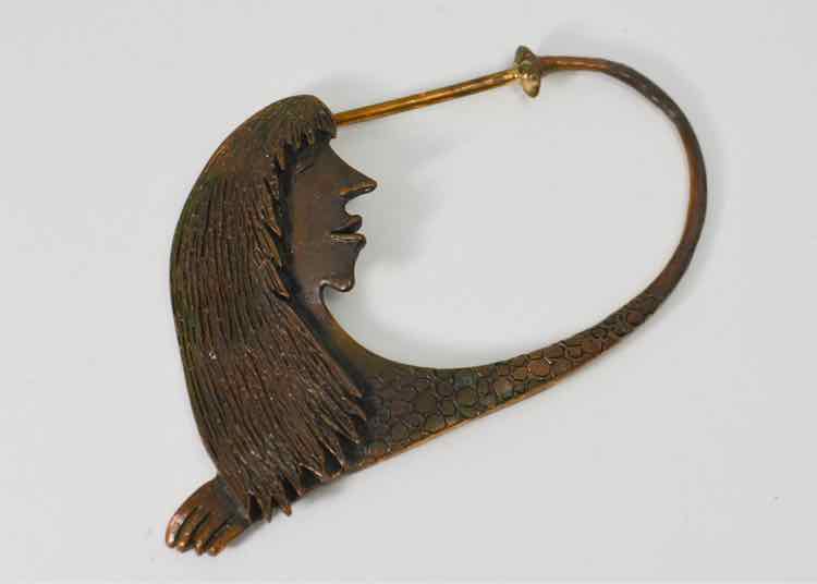 V. Vlckova Sphinx Bronze Coat Pin