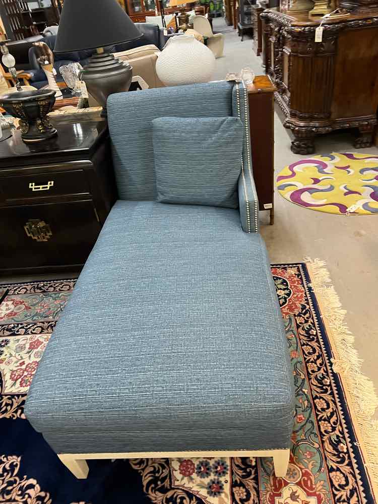 JESSICA CHARLES BLUE CHAISE LOUNGE