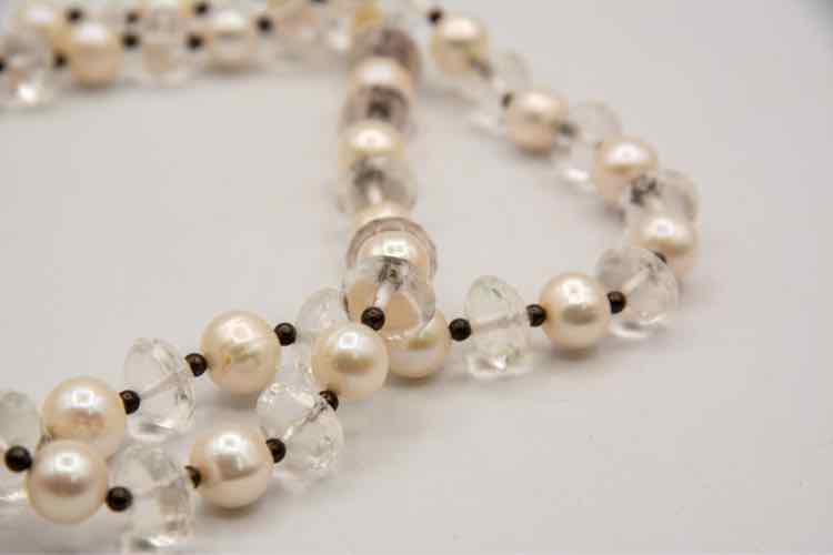 Vtg. Pearl & Crystal Necklace