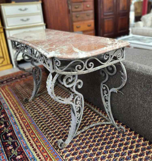 Metal Entry Table w/Marble