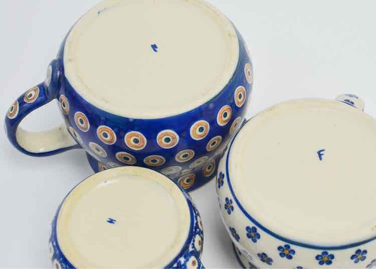 Authentic Polish Pottery 3pc Pitcher Set